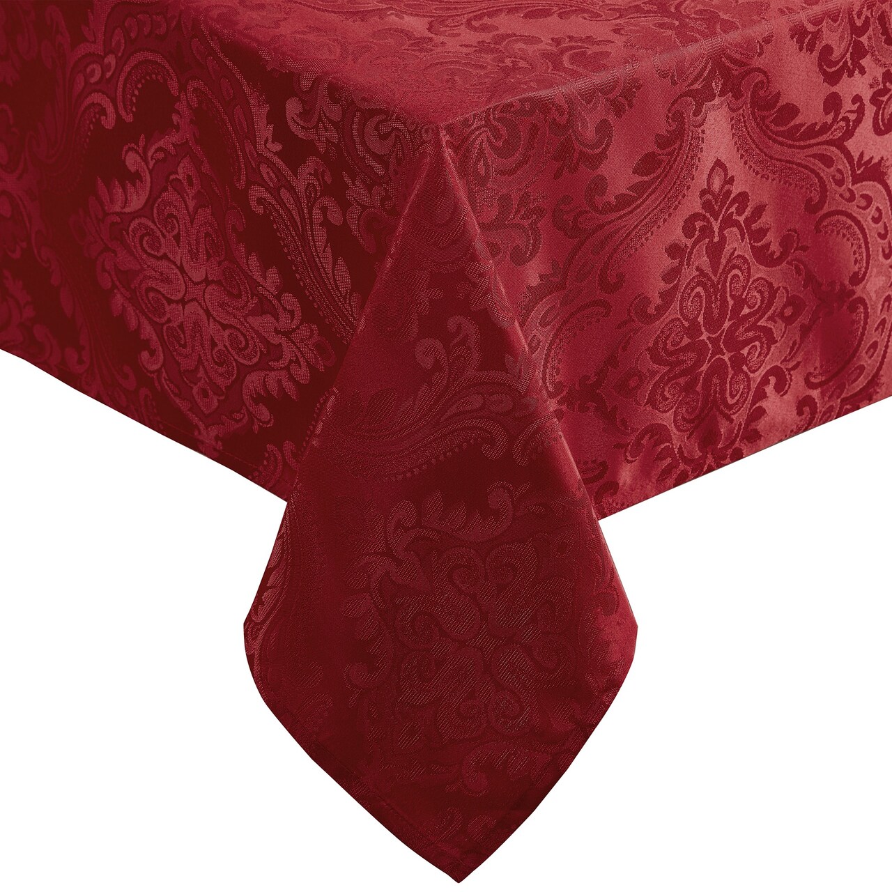 Threadmade Home Caiden Elegance Damask Tablecloth, Red - 60"W x 144"L